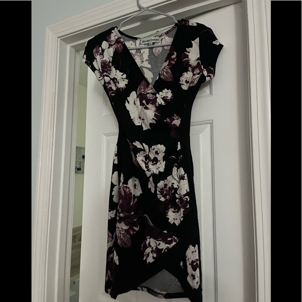 Black and purple floral dress